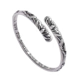 Retro With Opening Lotus Silver Bracelet Children